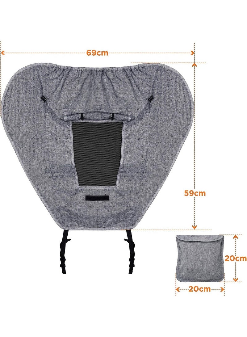 ChicAbode Universal Baby Sunshade, for Pram, Pushchair, Buggy and Carrycot Stroller Water Resistant Sun Sail, with UV Protection 50+ Up and Viewing Window Grey - Image 3